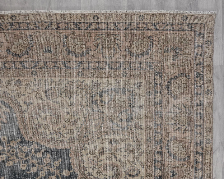 Blue Turkish Oushak Rug 8' x 11' 2" Hand-Knotted | No. VR49803