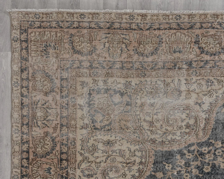 Blue Turkish Oushak Rug 8' x 11' 2" Hand-Knotted | No. VR49803