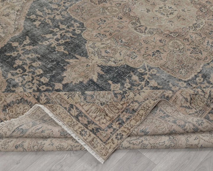 Blue Turkish Oushak Rug 8' x 11' 2" Hand-Knotted | No. VR49803