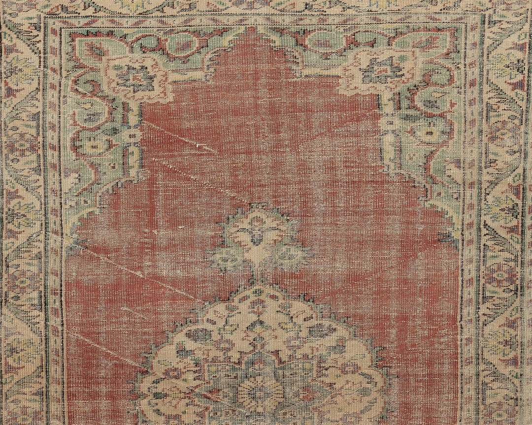 Multicolor Turkish Oushak Rug 6' x 9' 6" Hand-Knotted | No. VR49827