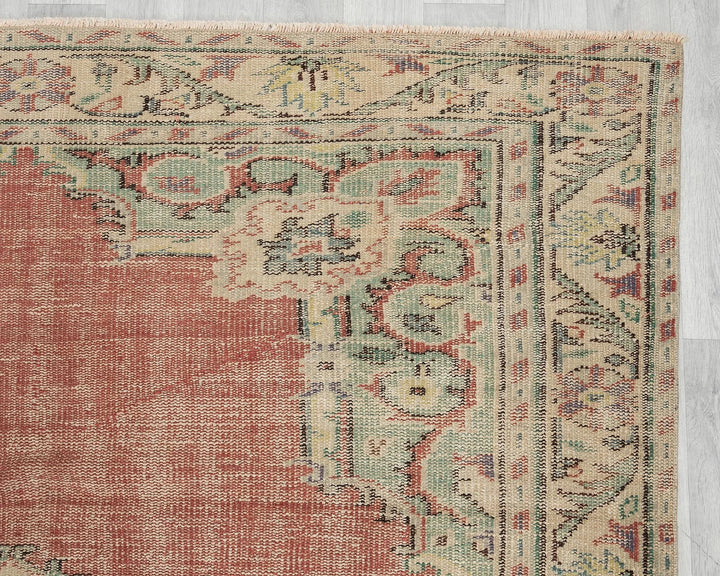Multicolor Turkish Oushak Rug 6' x 9' 6" Hand-Knotted | No. VR49827