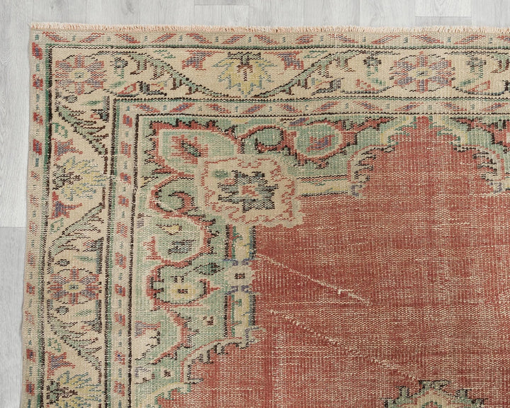 Multicolor Turkish Oushak Rug 6' x 9' 6" Hand-Knotted | No. VR49827