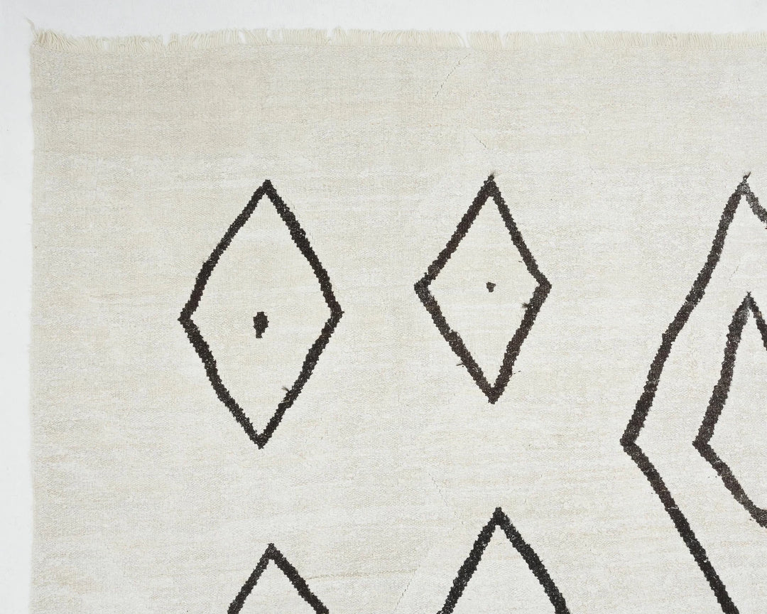 Black Turkish Kilim Rug 9' 10" x 13' 10" Flat-Weave | No. VR49904