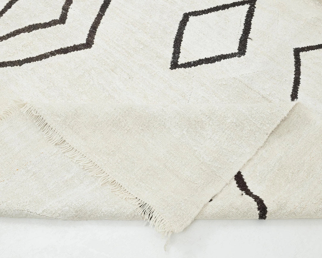 Black Turkish Kilim Rug 9' 10" x 13' 10" Flat-Weave | No. VR49904