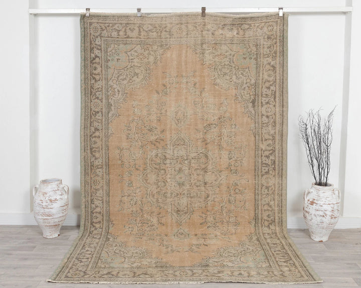 Multicolor Turkish Oushak Rug 6'5" x 9'11" Hand-Knotted | No. VR50006