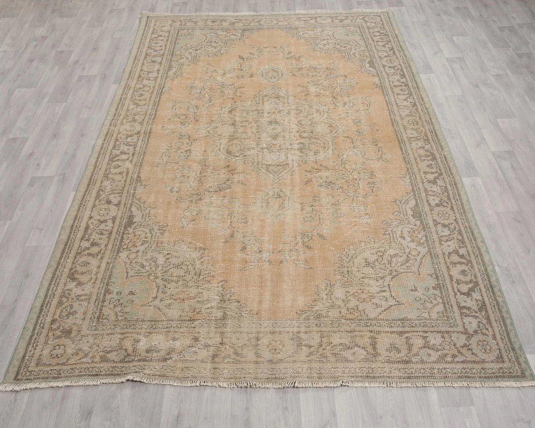 Multicolor Turkish Oushak Rug 6'5" x 9'11" Hand-Knotted | No. VR50006