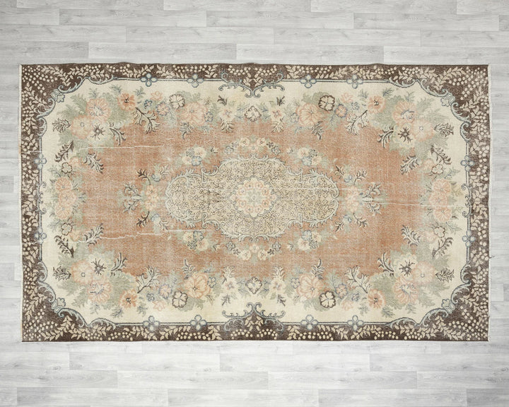 Multicolor Turkish Oushak Rug 10' 4" x 6' 7" Hand-Knotted | No. VR50161