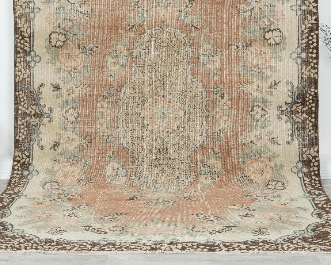 Multicolor Turkish Oushak Rug 10' 4" x 6' 7" Hand-Knotted | No. VR50161
