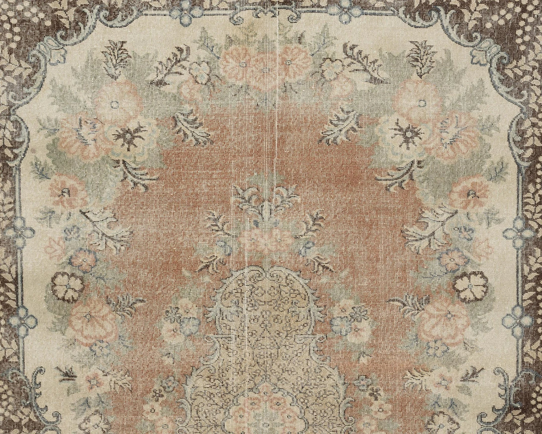 Multicolor Turkish Oushak Rug 10' 4" x 6' 7" Hand-Knotted | No. VR50161