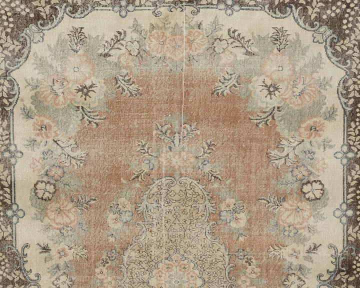 Multicolor Turkish Oushak Rug 10' 4" x 6' 7" Hand-Knotted | No. VR50161
