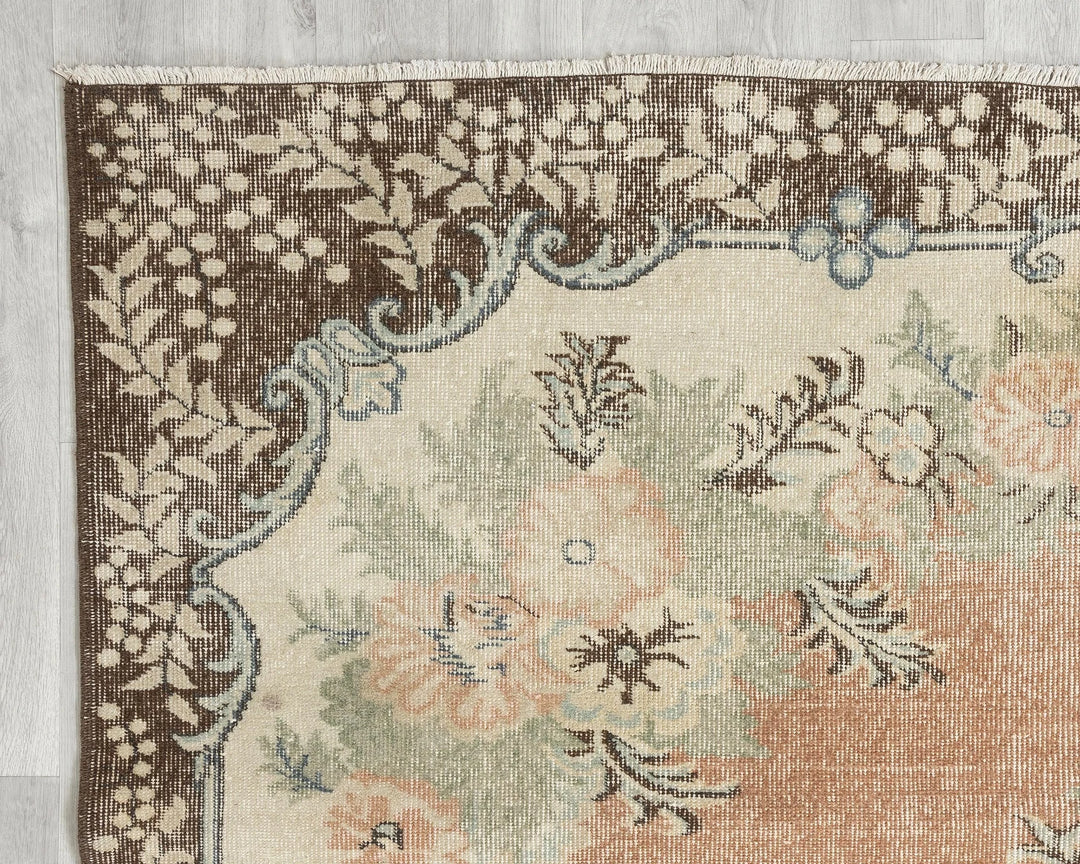 Multicolor Turkish Oushak Rug 10' 4" x 6' 7" Hand-Knotted | No. VR50161