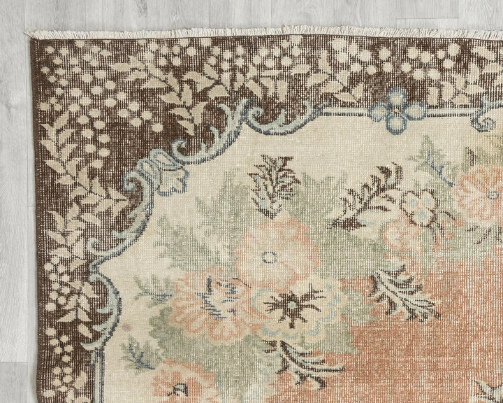 Multicolor Turkish Oushak Rug 10' 4" x 6' 7" Hand-Knotted | No. VR50161
