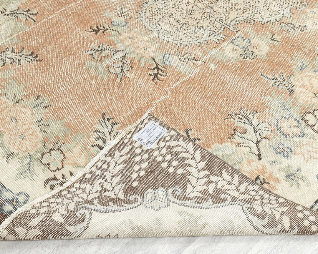 Multicolor Turkish Oushak Rug 10' 4" x 6' 7" Hand-Knotted | No. VR50161