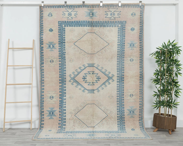 Multicolor Turkish Oushak Rug 8'2" x 5'9" Hand-Knotted | No. VR50162