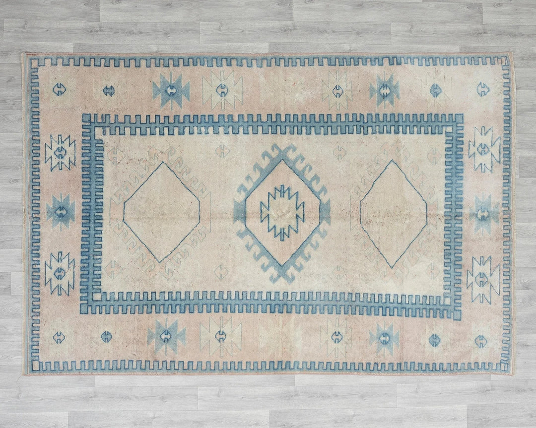 Multicolor Turkish Oushak Rug 8'2" x 5'9" Hand-Knotted | No. VR50162