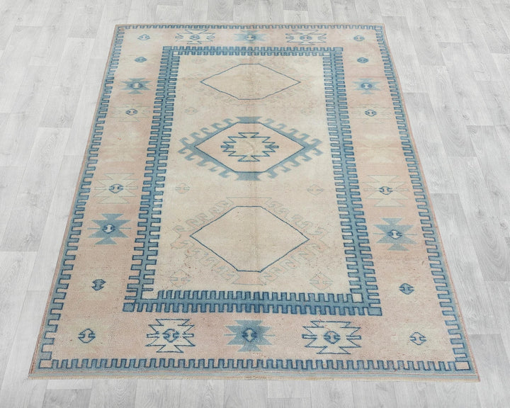 Multicolor Turkish Oushak Rug 8'2" x 5'9" Hand-Knotted | No. VR50162