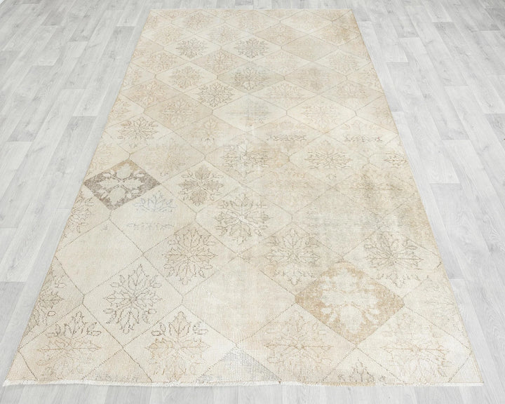 Multicolor Turkish Oushak Rug 4' 5" x 7' 11" Hand-Knotted reverse