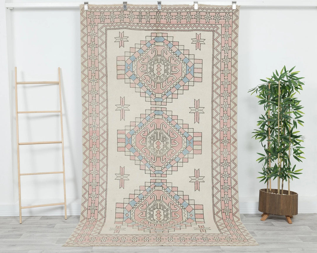 Multicolor Turkish Oushak Rug 8'8" x 5'1" Hand-Knotted | No. VR50337