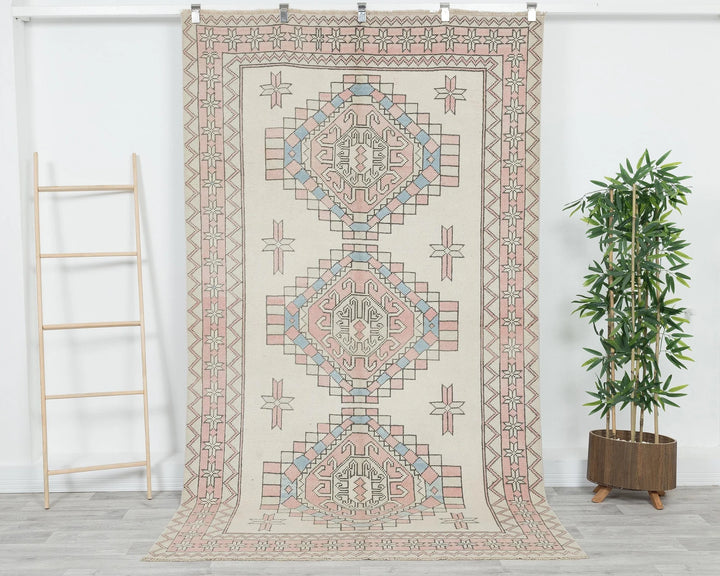 Multicolor Turkish Oushak Rug 8'8" x 5'1" Hand-Knotted | No. VR50337