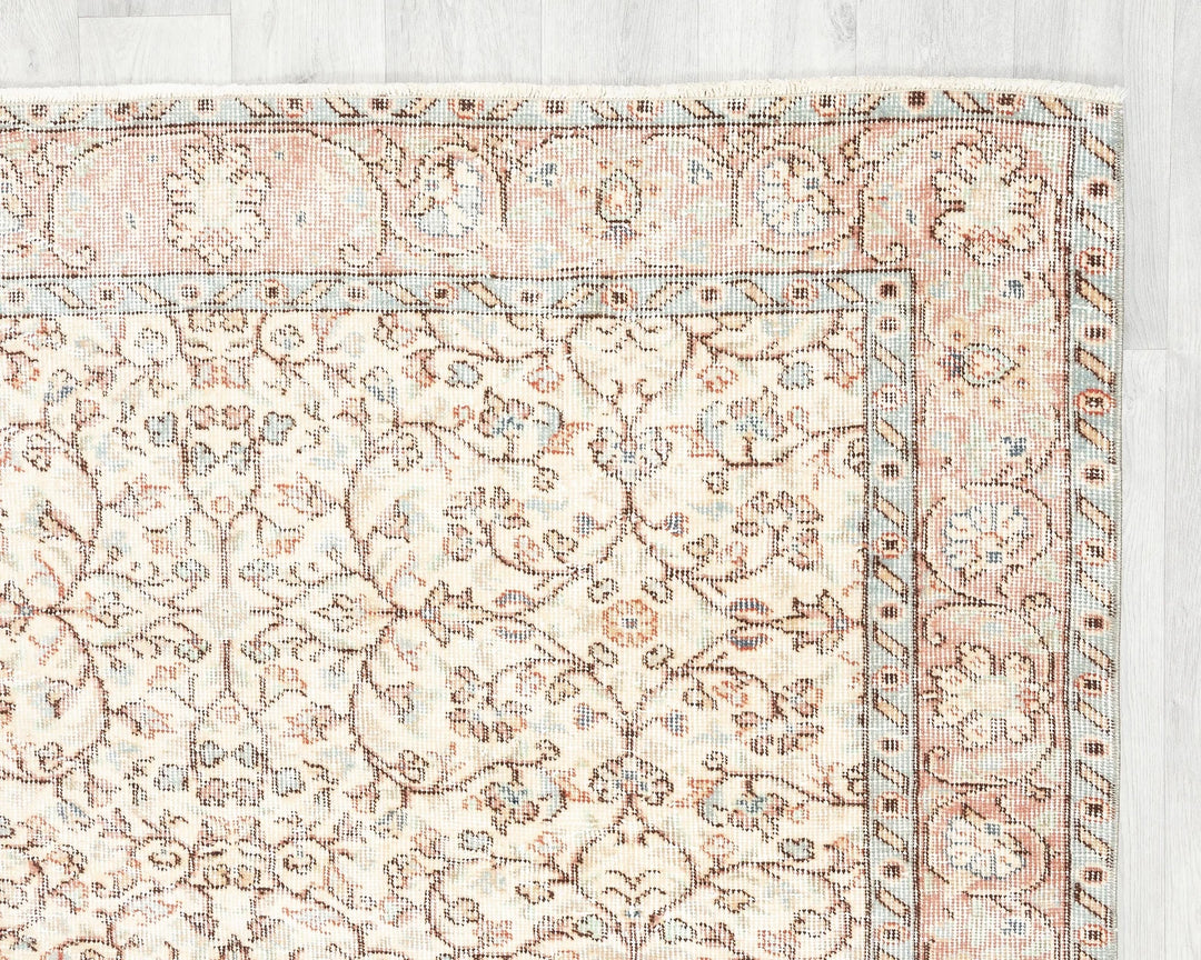 Multicolor Turkish Oushak Rug 4' 8" x 8' 8" Hand-Knotted | No. VR50418