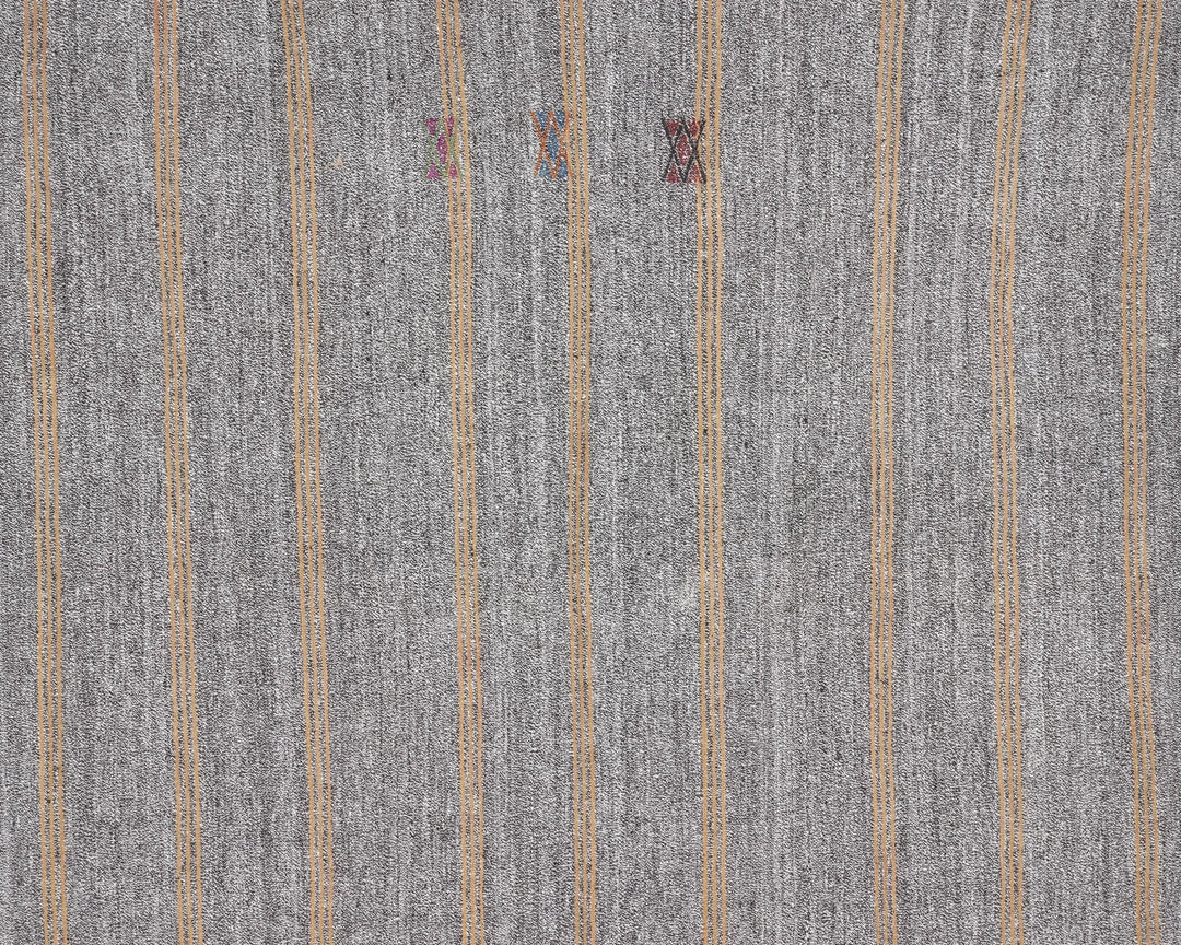 Gray Turkish Kilim Rug 6' 3" x 6' 6" Flat-Weave | No. VR50442