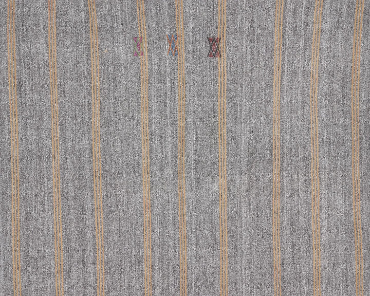 Gray Turkish Kilim Rug 6' 3" x 6' 6" Flat-Weave | No. VR50442