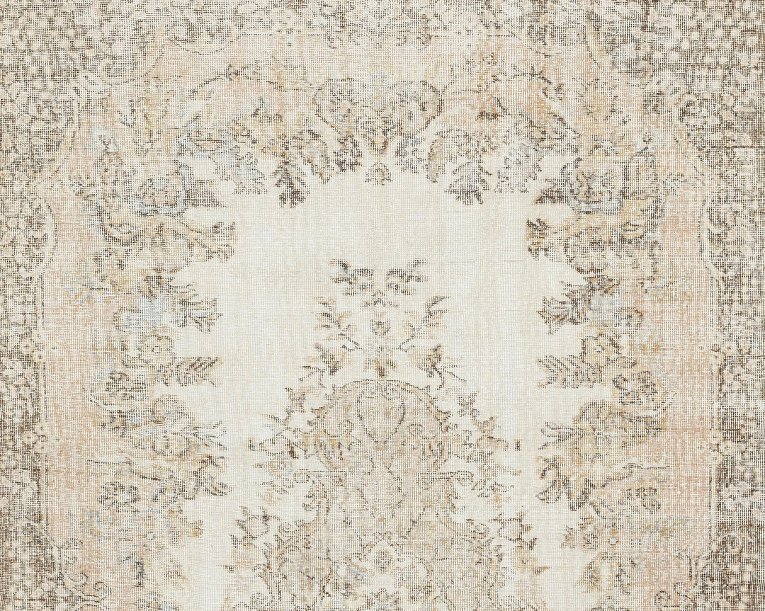 Beige Turkish Oushak Rug 5' 11" x 9' 1" Hand-Knotted view