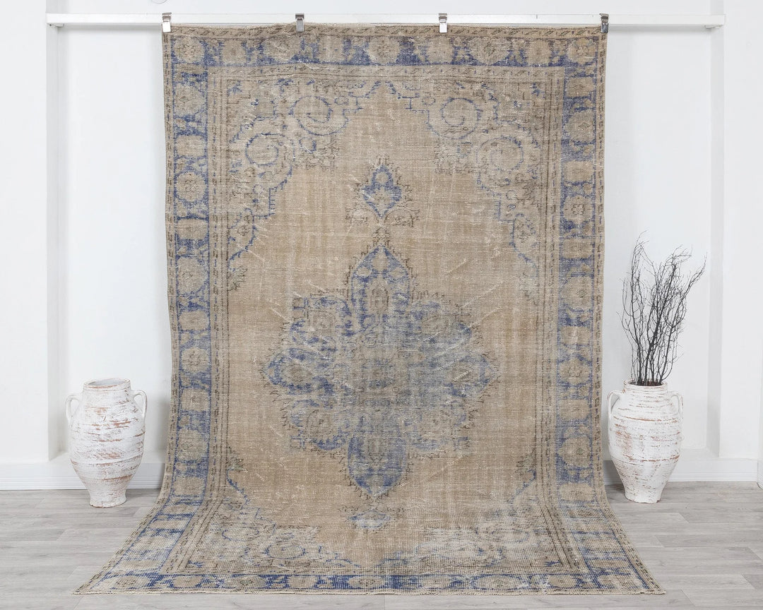 Multicolor Turkish Oushak Rug 6'5" x 9'10" Hand-Knotted | No. VR50516