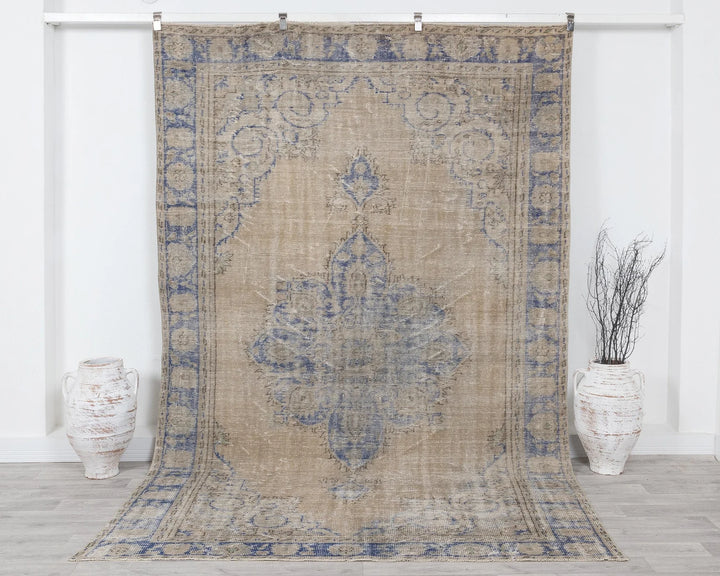 Multicolor Turkish Oushak Rug 6'5" x 9'10" Hand-Knotted | No. VR50516