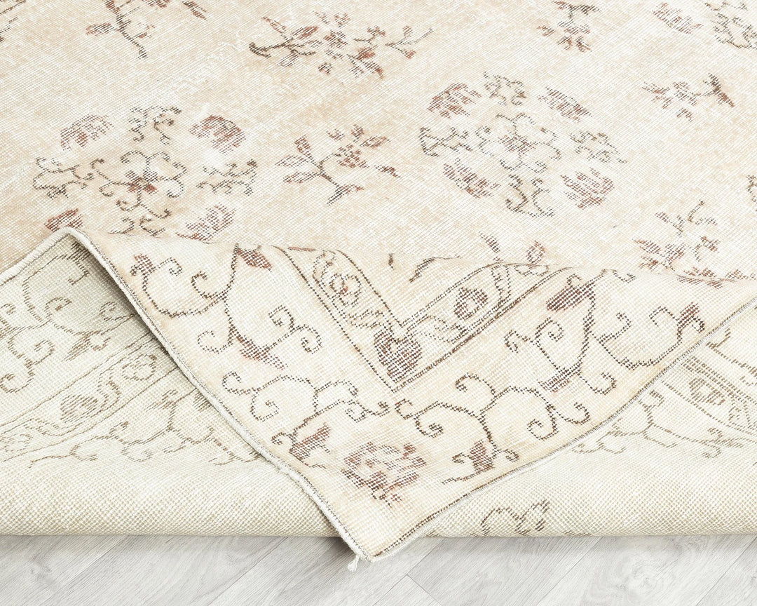 Multicolor Turkish Oushak Rug 6'5" x 9'7" Hand-Knotted | No. VR50537
