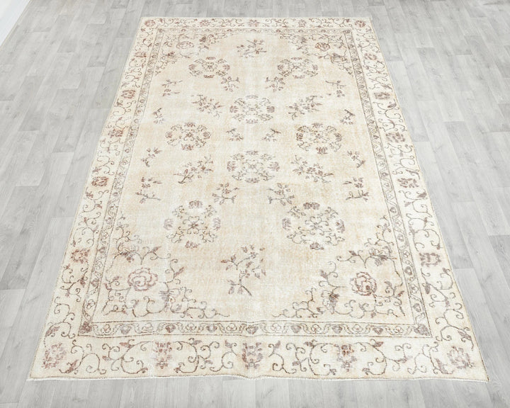 Multicolor Turkish Oushak Rug 6'5" x 9'7" Hand-Knotted | No. VR50537
