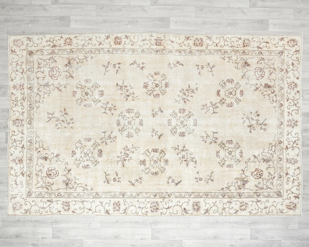 Multicolor Turkish Oushak Rug 6'5" x 9'7" Hand-Knotted | No. VR50537