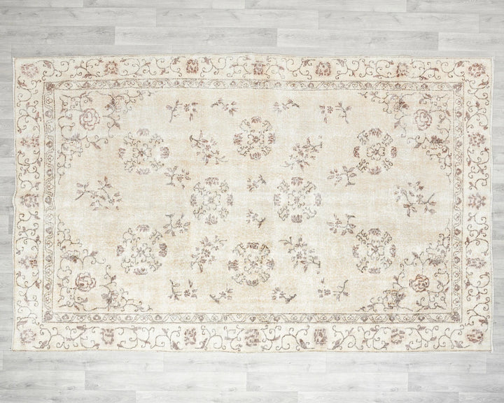 Multicolor Turkish Oushak Rug 6'5" x 9'7" Hand-Knotted | No. VR50537