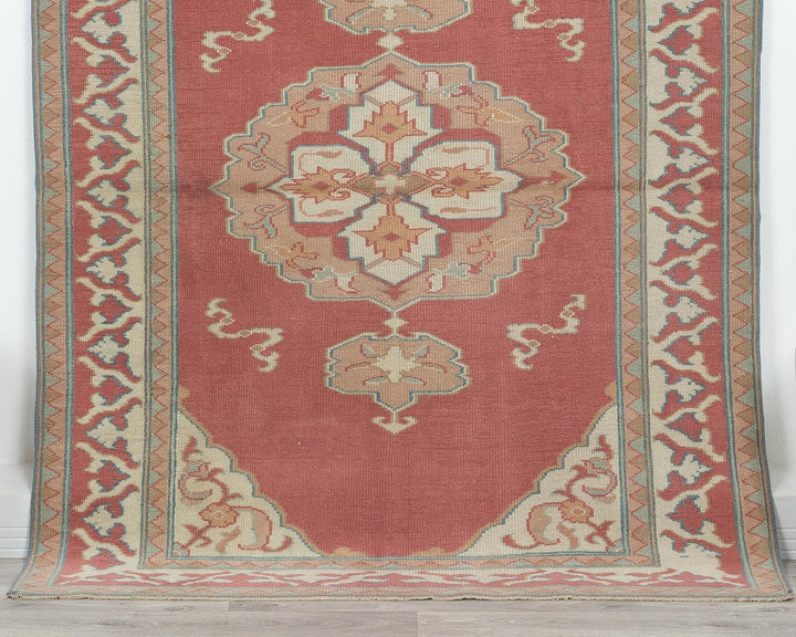 Pink Turkish Oushak Rug 5'8" x 4'5" Hand-Knotted | No. VR50626