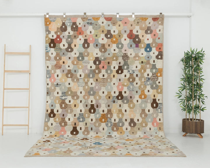 Multicolor Turkish Oushak Rug 6'7" x 10'4" Hand-Knotted | No. VR50660