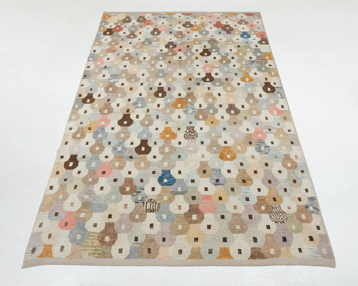 Multicolor Turkish Oushak Rug 6'7" x 10'4" Hand-Knotted | No. VR50660