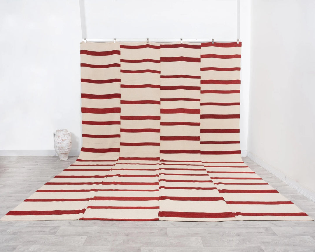 Red Turkish Kilim Rug 10' 4" x 13' 1" Flat-Weave | No. VR50704