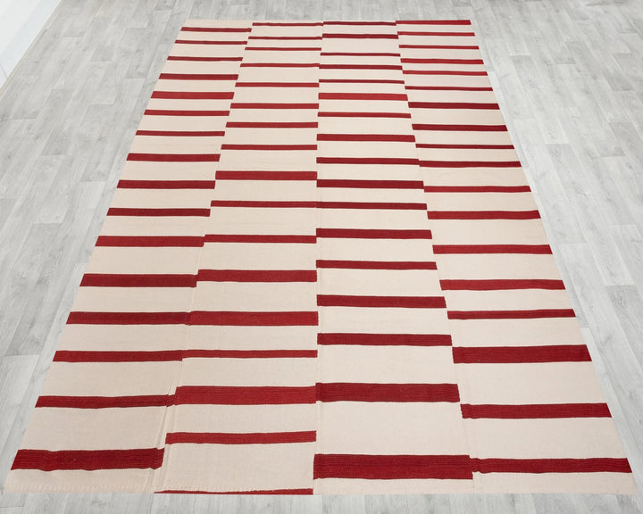 Red Turkish Kilim Rug 10' 4" x 13' 1" Flat-Weave | No. VR50704