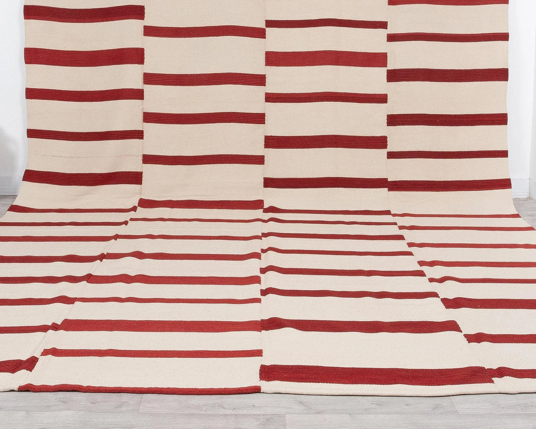Red Turkish Kilim Rug 10' 4" x 13' 1" Flat-Weave | No. VR50704