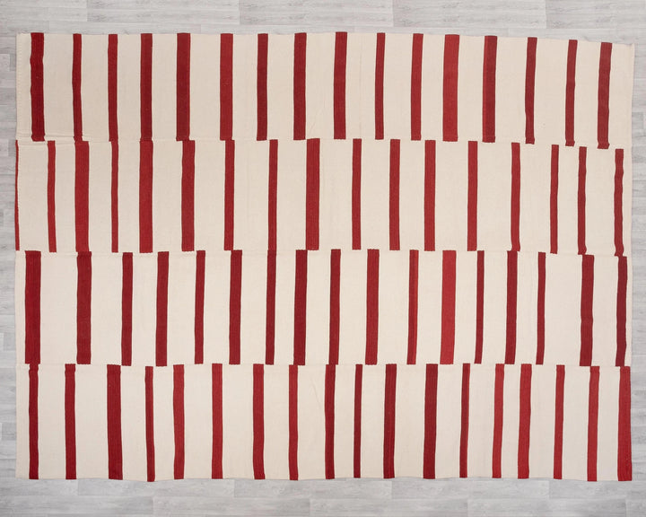 Red Turkish Kilim Rug 10' 4" x 13' 1" Flat-Weave | No. VR50704