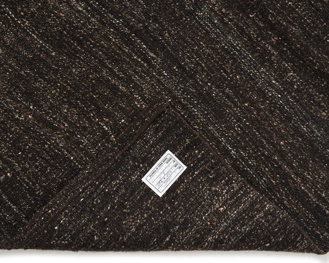 Brown Turkish Kilim Rug 7' 7" x 8' 6" Flat-Weave | No. VR50716