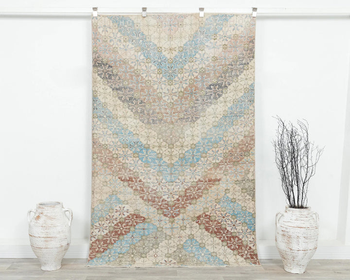 Multicolor Turkish Oushak Rug 4' 4" x 7' Hand-Knotted | No. VR50788