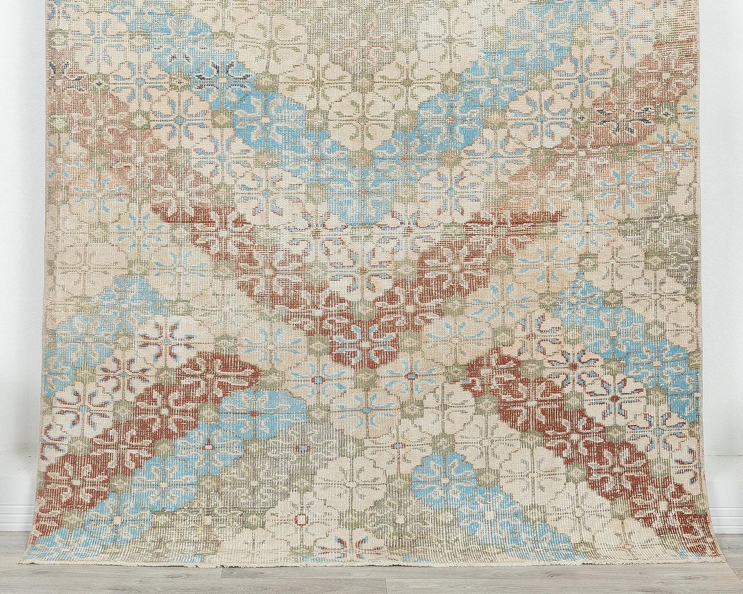 Multicolor Turkish Oushak Rug 4' 4" x 7' Hand-Knotted | No. VR50788