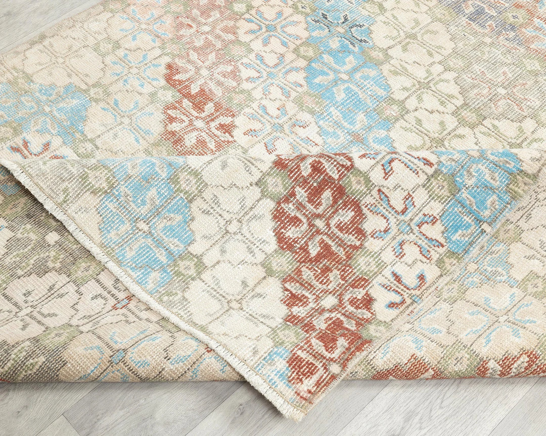 Multicolor Turkish Oushak Rug 4' 4" x 7' Hand-Knotted | No. VR50788