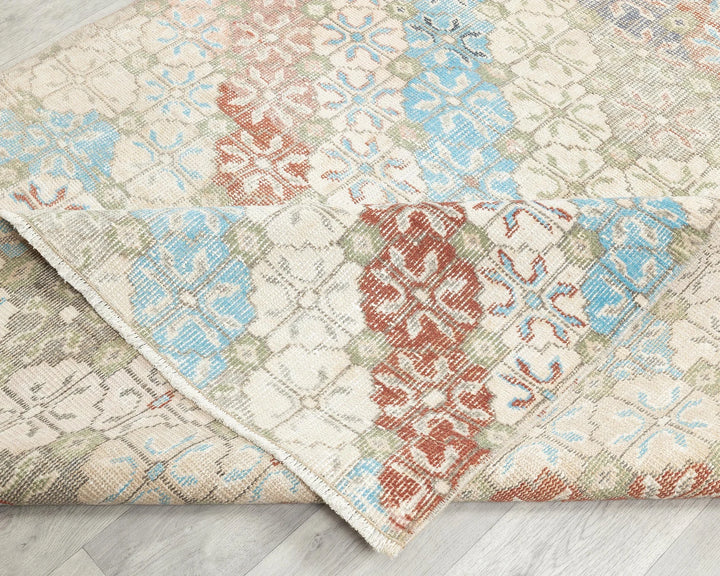 Multicolor Turkish Oushak Rug 4' 4" x 7' Hand-Knotted | No. VR50788