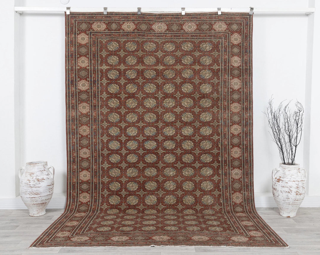 Red Turkish Oushak Rug 6' 4" x 9' 7" Hand-Knotted | No. VR50810