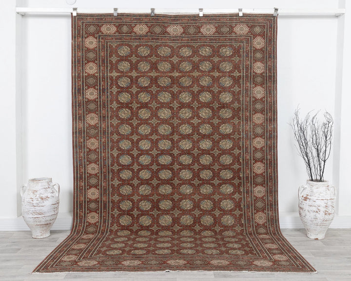 Red Turkish Oushak Rug 6' 4" x 9' 7" Hand-Knotted | No. VR50810
