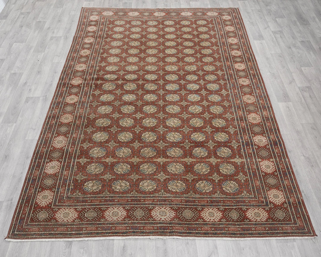 Red Turkish Oushak Rug 6' 4" x 9' 7" Hand-Knotted | No. VR50810