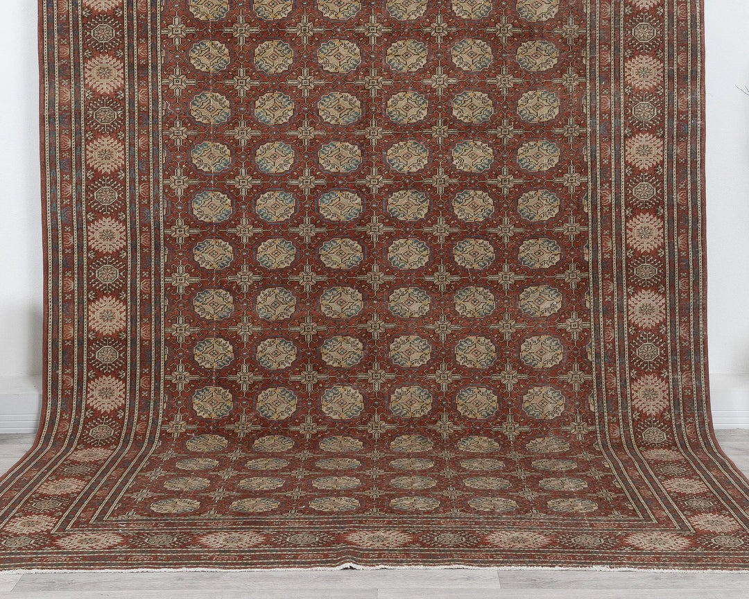 Red Turkish Oushak Rug 6' 4" x 9' 7" Hand-Knotted | No. VR50810