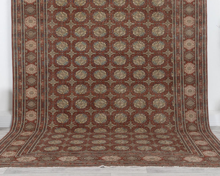 Red Turkish Oushak Rug 6' 4" x 9' 7" Hand-Knotted | No. VR50810